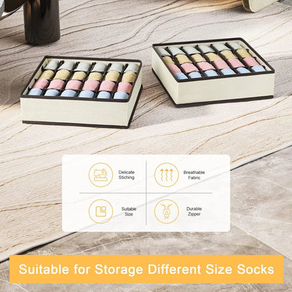 Sock Underwear Organizer Drawer Divider Foldable Closet Organizers Bins Cabinet Organization Storage Box for Socks Underwear Tie