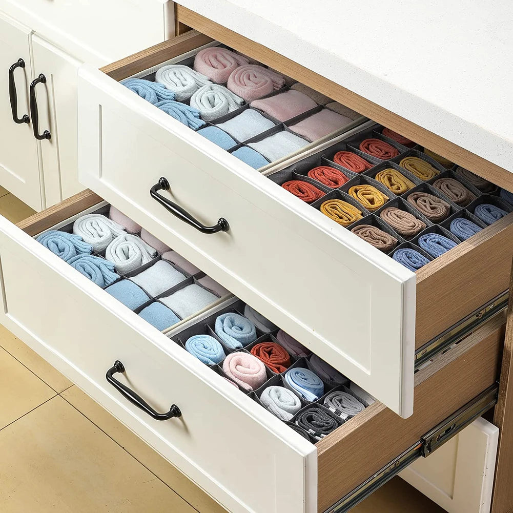 Sock Underwear Organizer Drawer Divider Foldable Closet Organizers Bins Cabinet Organization Storage Box for Socks Underwear Tie