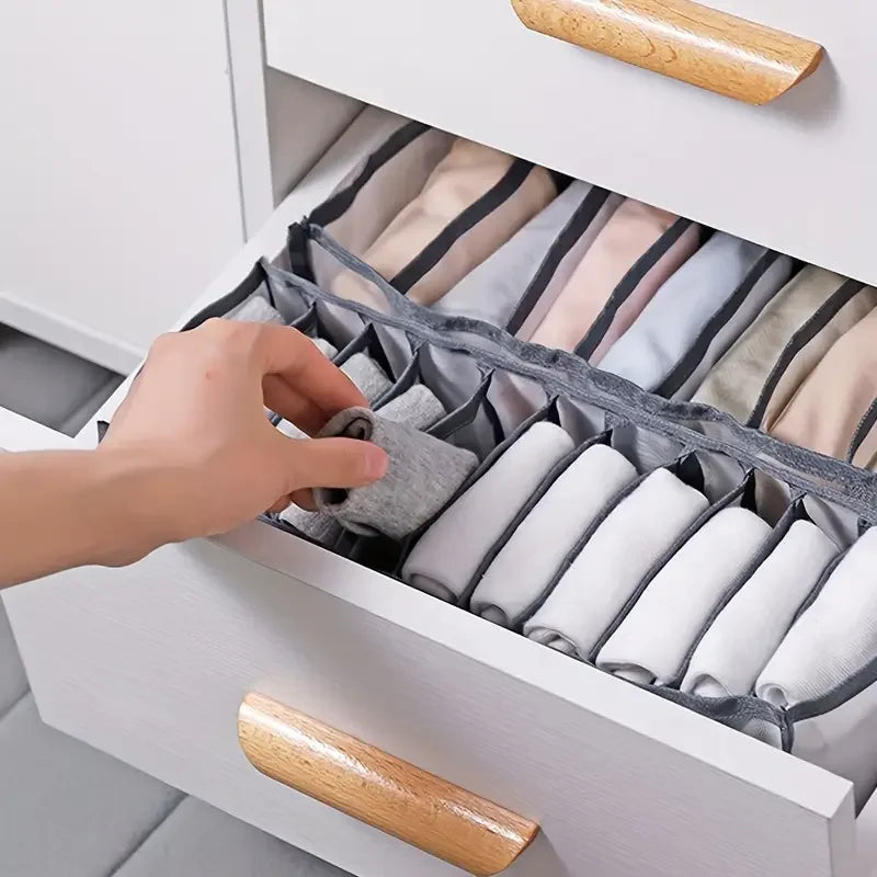 1PC- Closet Organizer for Socks Home Separated Underwear Storage Box 7/9/11 Grids Jeans Bra Organizer Foldable Drawer Organizer