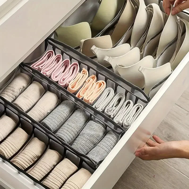 1PC- Closet Organizer for Socks Home Separated Underwear Storage Box 7/9/11 Grids Jeans Bra Organizer Foldable Drawer Organizer