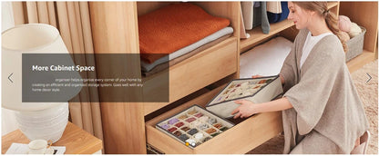 Sock Underwear Organizer Drawer Divider Foldable Closet Organizers Bins Cabinet Organization Storage Box for Socks Underwear Tie