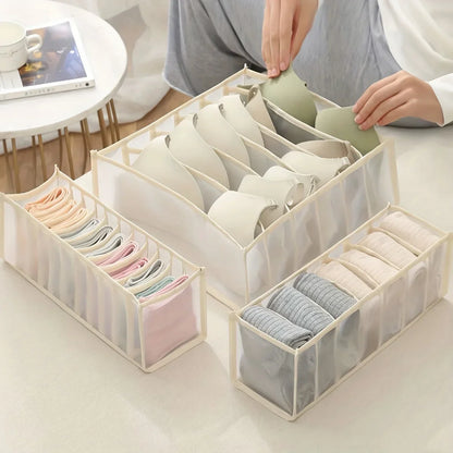 1PC- Closet Organizer for Socks Home Separated Underwear Storage Box 7/9/11 Grids Jeans Bra Organizer Foldable Drawer Organizer