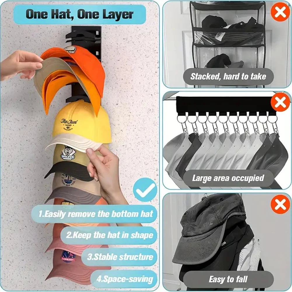 Baseball Cap Organizer Rotating Hat Storage Rack Closet Hanger Storage Organizer Hook Holder Durable Accessories Space Saving