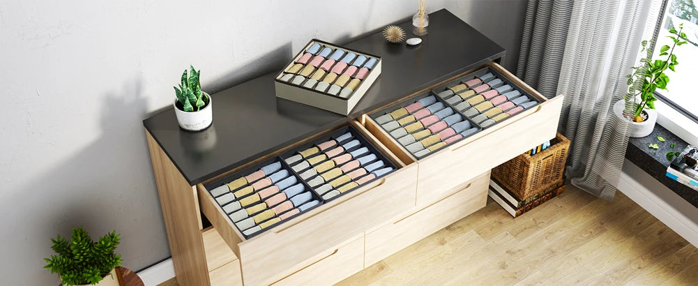 Sock Underwear Organizer Drawer Divider Foldable Closet Organizers Bins Cabinet Organization Storage Box for Socks Underwear Tie