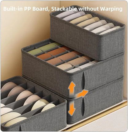 Closet Underwear Organizer Storage Box Drawer Fabric Foldable Cabinet Closet Storage Boxes for Storing Socks Underwear Ties Belt