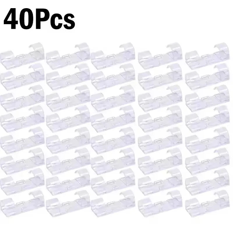 Cable Clips Organizer Drop Wire Holder Cord Management Self-Adhesive Cable Manager Fixed Clamp Wire Winder For Home Office Car