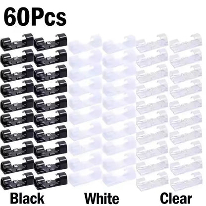 Cable Clips Organizer Drop Wire Holder Cord Management Self-Adhesive Cable Manager Fixed Clamp Wire Winder For Home Office Car