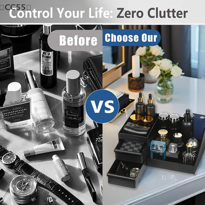 〔CC55〕Cologne Organizer For Men, Cologne Holder For Dresser, Perfume Stand, Bathroom Countertop Organizer With Drawers