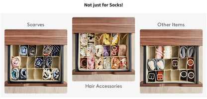 Sock Underwear Organizer Drawer Divider Foldable Closet Organizers Bins Cabinet Organization Storage Box for Socks Underwear Tie