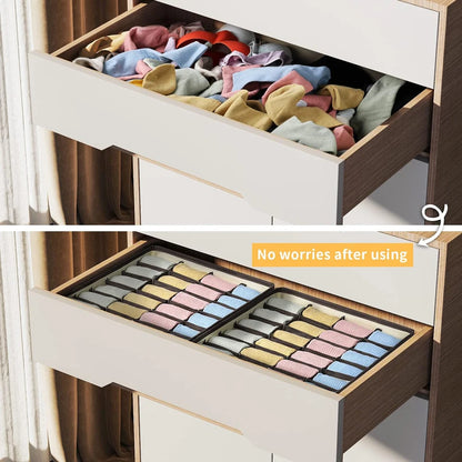 Sock Underwear Organizer Drawer Divider Foldable Closet Organizers Bins Cabinet Organization Storage Box for Socks Underwear Tie