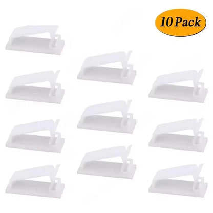 10pcs Self-adhesive Cable Organizer Cable Clamp Clips Holder Clamp Management Car USB Data Cable Decorative Cord Winder Manager