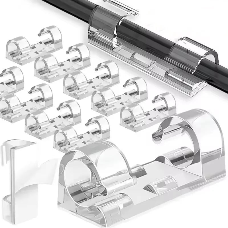 Cable Clips Organizer Drop Wire Holder Cord Management Self-Adhesive Cable Manager Fixed Clamp Wire Winder For Home Office Car