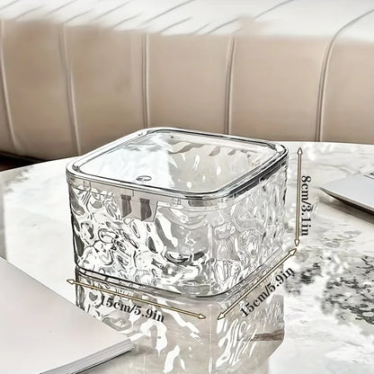 Hair Accessories Organizer Storage Box Clear Acrylic Hair Tie Organizer for Headband, Bows, Cotton Swab Organization, Bathroom