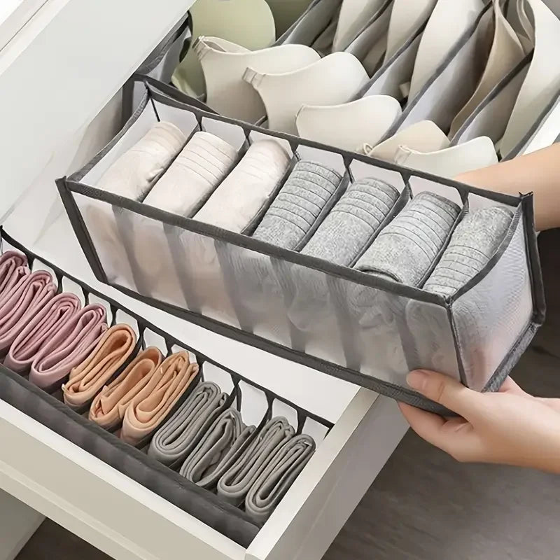 1PC- Closet Organizer for Socks Home Separated Underwear Storage Box 7/9/11 Grids Jeans Bra Organizer Foldable Drawer Organizer