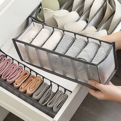 1PC- Closet Organizer for Socks Home Separated Underwear Storage Box 7/9/11 Grids Jeans Bra Organizer Foldable Drawer Organizer