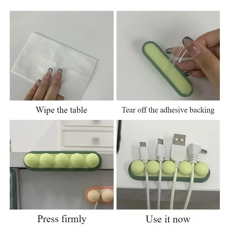 Desktop Fixed Pea Wire Organizer Wire Organizer Storage Hub Self-adhesive Winder Data Wire Winder Office Desk Management Folder