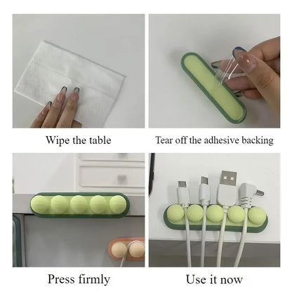 Desktop Fixed Pea Wire Organizer Wire Organizer Storage Hub Self-adhesive Winder Data Wire Winder Office Desk Management Folder