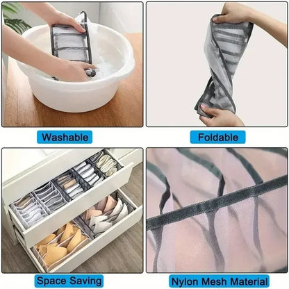 1PC- Closet Organizer for Socks Home Separated Underwear Storage Box 7/9/11 Grids Jeans Bra Organizer Foldable Drawer Organizer